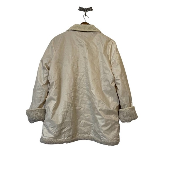 Vintage Tutor Court Reversible Fair Isle Sherpa Like Coat Women's Size Large - Picture 9 of 9